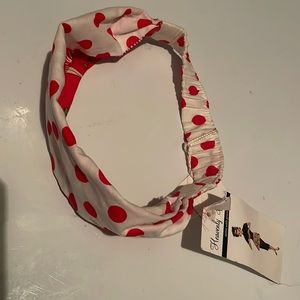 heavenly headband hostess red white polkadot reversible